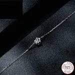 Pulseira de moda com moissanita cravejada em garra, prata S925 esterlina, luxo simples, bracelete feminino elegante. — foto 8