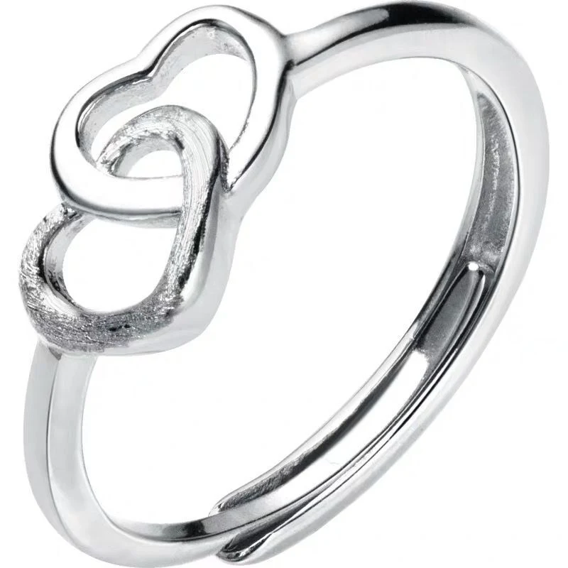 Anillo de corazón esmerilado 925 con brillo sencillo para mujer, símbolo de amor y elegancia. Un regalo perfecto para ella. — foto 9