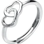 Anillo de corazón esmerilado 925 con brillo sencillo para mujer, símbolo de amor y elegancia. Un regalo perfecto para ella. — foto 9