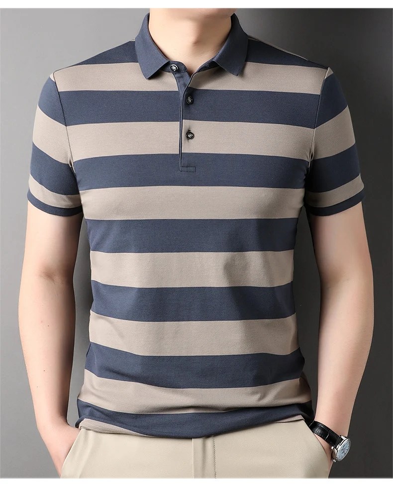 Title 11, Heren Poloshirt Korte Mouw 2024 Gestreept Zakel...