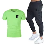 Summer Cotton Solid Color Short-sleeved T-shirt Suit, lightweight and breathable. Perfect for hot weather, offering comf — photo 5