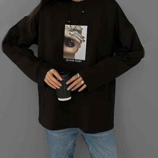 Title 8, T-shirt a maniche lunghe con stampa classica eu...