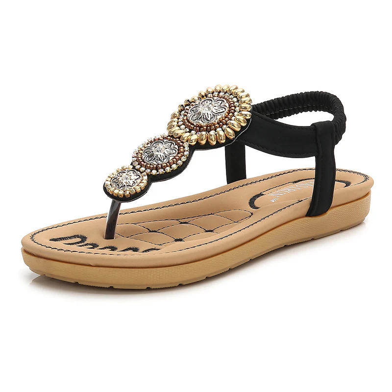 Bohemian Sandals Women's Leisure Travel Beaded Flip Flop Beach Shoes. Comfortable and stylish footwear, perfect for summ — photo 2