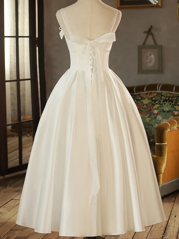Title 4, Vestido Satin Mori Branco Menina Elegância e Co...