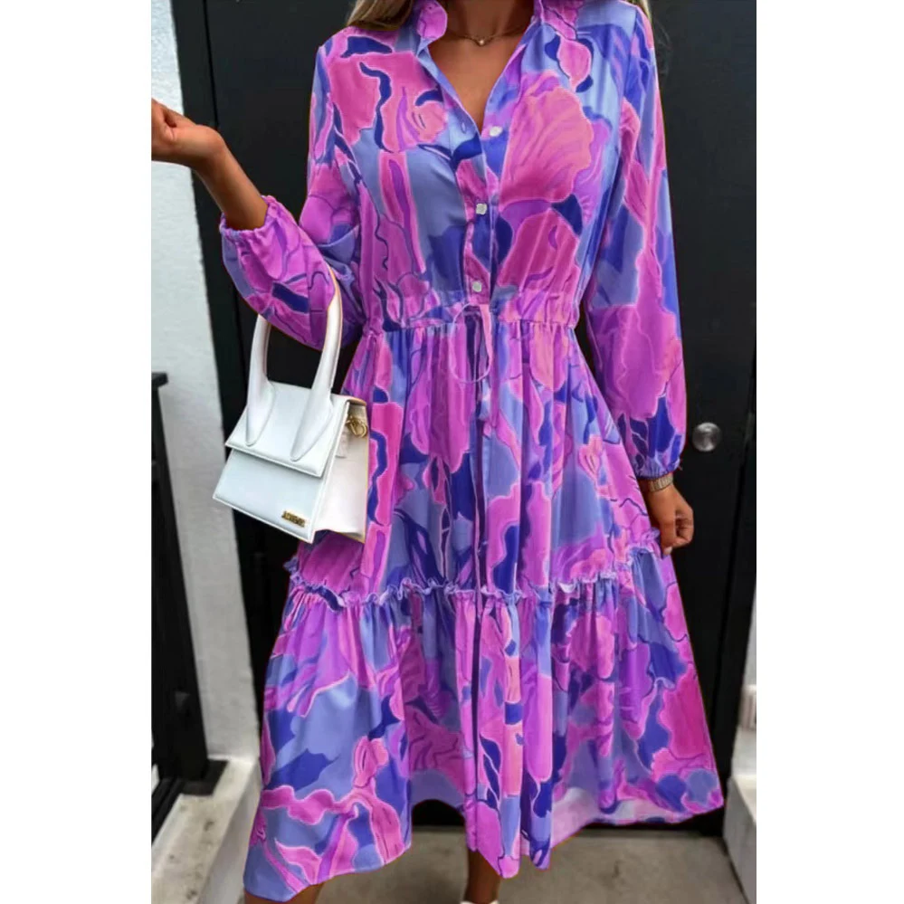 Women's Printing Loose And Stylish Long Sleeves Dress — photo 6
