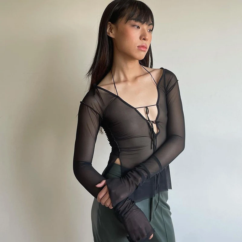 Title 6, Summer New Womens Solid Color Lace-up Halter S...