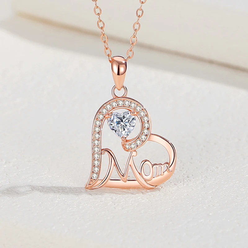 Title 2, Hartvormige MOM Ketting Dames Sterling Zilver D...