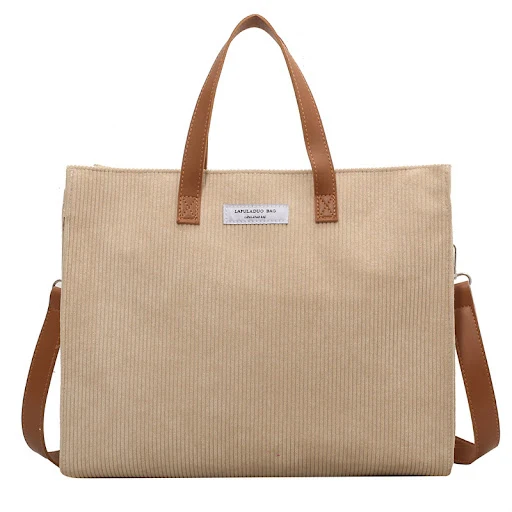 Title 4, Corduroy Large-capacity Generous Bag One-should...