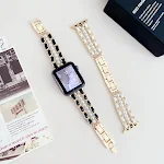 Pulseira de relógio esportiva inteligente com contas de metal e couro. Combine estilo e funcionalidade para atividades físicas e uso diário. — foto 3