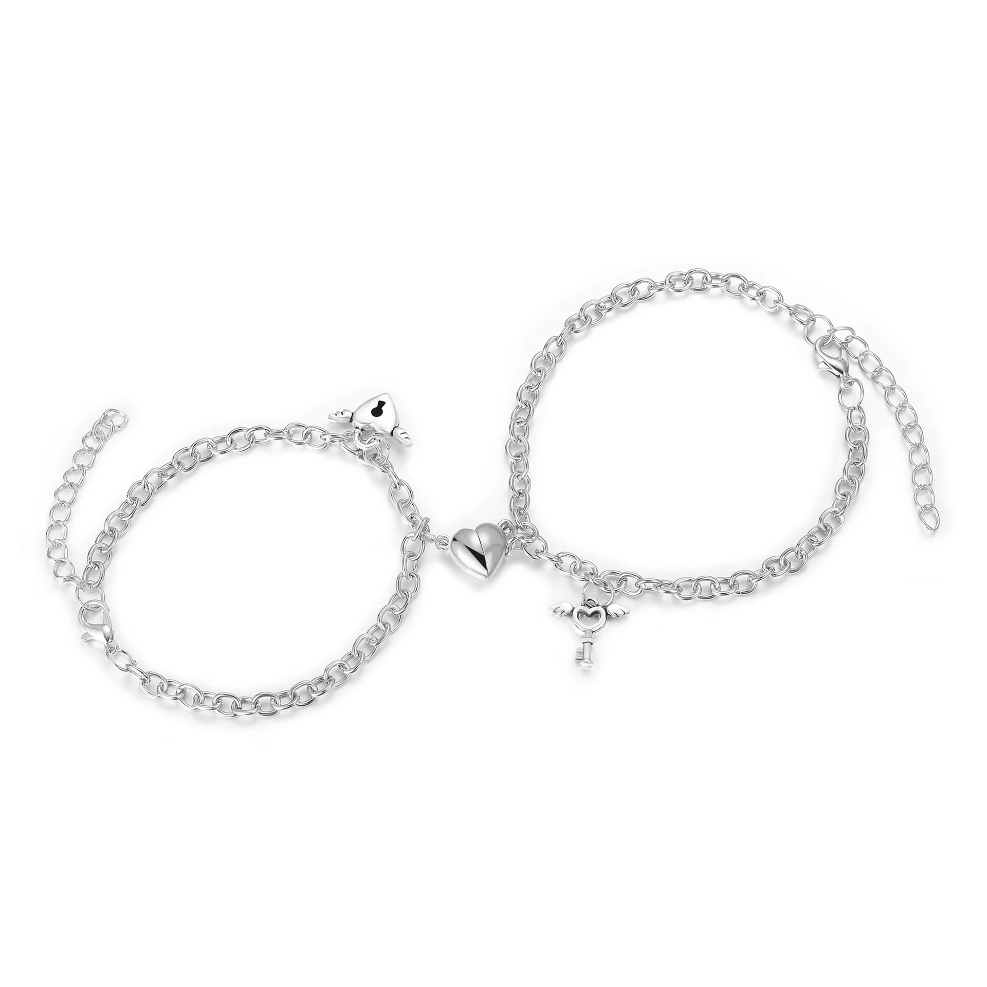 Magnetische slot armbanden voor koppels. Stijlvol ontwerp en makkelijke verbinding. Perfect om je liefde te tonen en verbonden te zijn. — foto 11