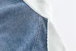Retro Japanese Striped Short Style Stitching Denim Cotton Coat Jacket. Experience timeless style and comfort. A perfect — photo 15