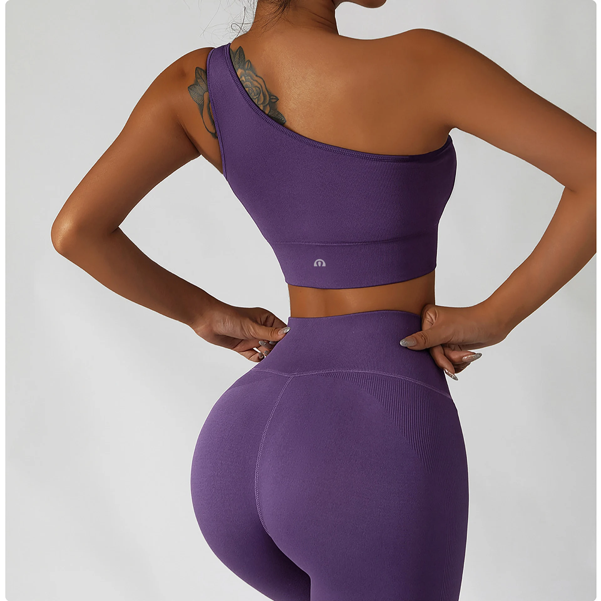 Title 14, Sexy Sloping Shoulder Yoga Top with Irregular M...