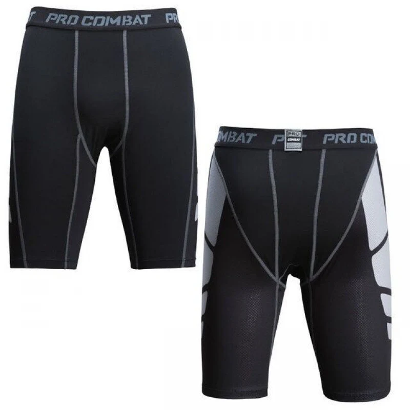 Męskie Spodnie Kompresyjne Legginsy do Biegania Siłownia Szybkoschnące Fitness Joggings Trening Białe Czarne Oddychające — zdjęcie 2