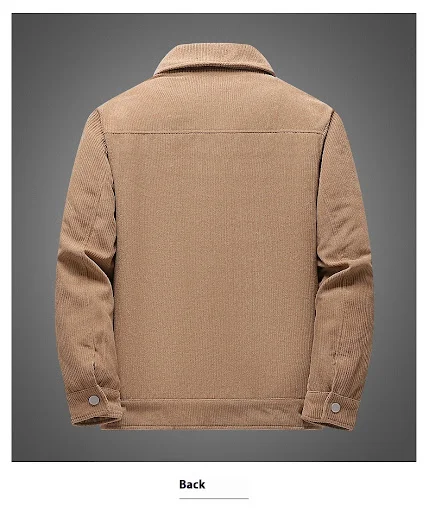 Title 6, Winter Slim Retro Lapels Thick Corduroy Jacket....