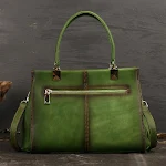 Bolsa de mão vintage de couro legítimo para mulheres, elegante e espaçosa, ideal para uso diário e eventos especiais, um acessório atemporal e sofisticado. — foto 1