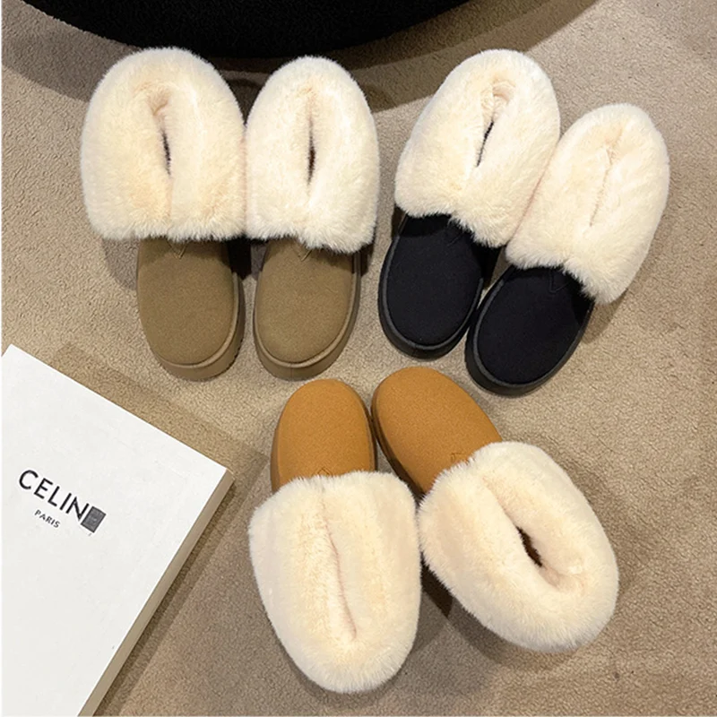 Winter Warme Sneeuwlaarzen Dames, Nieuwe Mode, Opvouwbaar, Fleece & Katoen, Enkelboots met dikke pluche. — foto 4