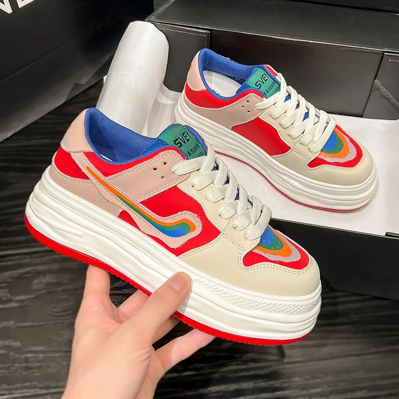 Title 3, Kadın Günlük Sneaker Platformlu İç Taban Boy Uz...