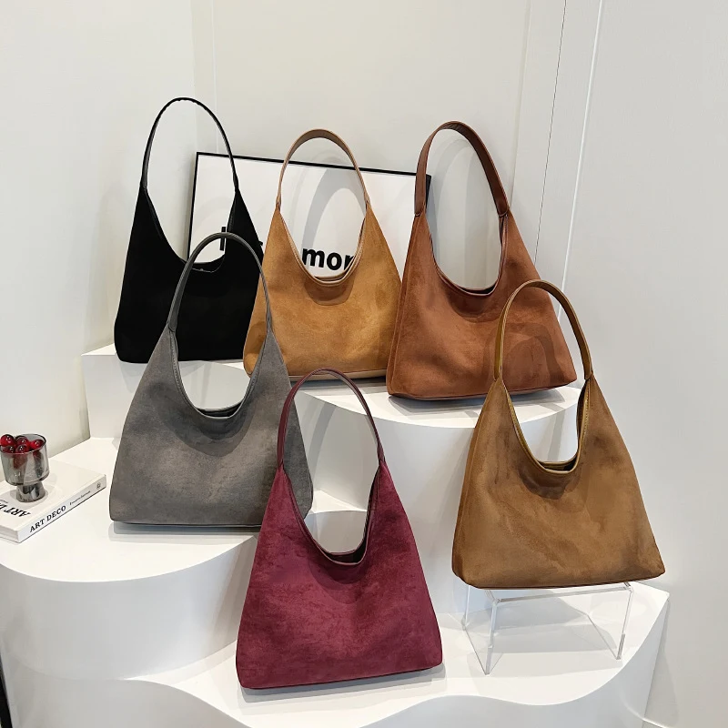 Herfst Winter Retro Niche Suède Western Style Schoudertas, een veelzijdige tas voor dames, perfect voor de herfst en winter. — foto 4