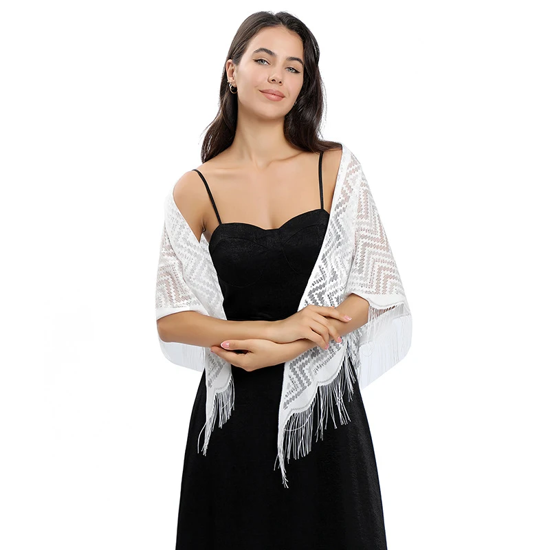 Title 26, Vestido de noite com pasta triangular onda de r...