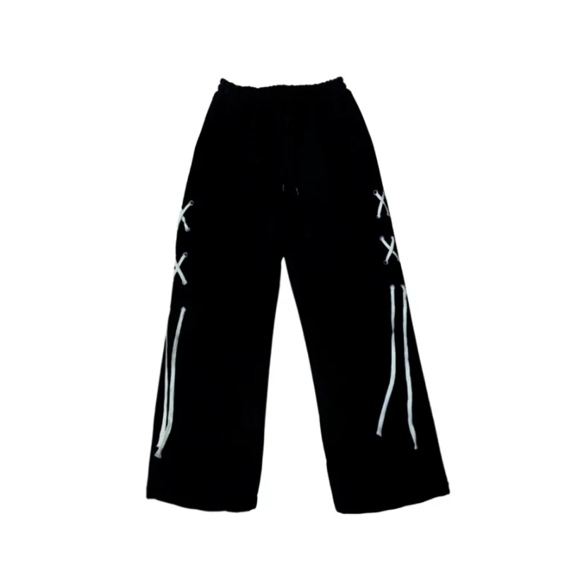 Black Spicy Girl Hose locker und schlank gerade geschnitten für einen bequemen, figurbetonten Look. Die Hose betont die Silhouette. — foto 1