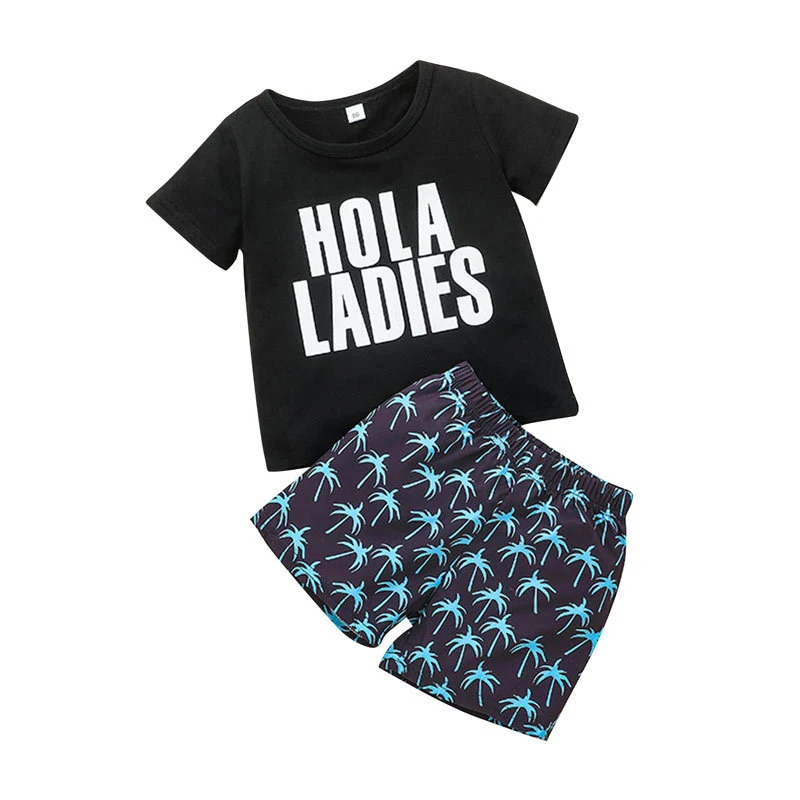 Conjunto de shorts infantil Roupa de verão Camiseta com letras Coreano Duas peças para meninos. Conforto e estilo para o verão. — foto 9