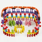 Dominó Educativo de Madeira Colorido para Crianças Pequenas, Brinquedo de Aprendizagem Precoce e Desenvolvimento — foto 5