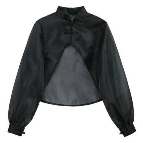 Title 7, Thin Mesh See-through Overlay Blouse