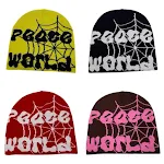 Gorro de malha com letras de teia de aranha Hip Hop quente — foto 4