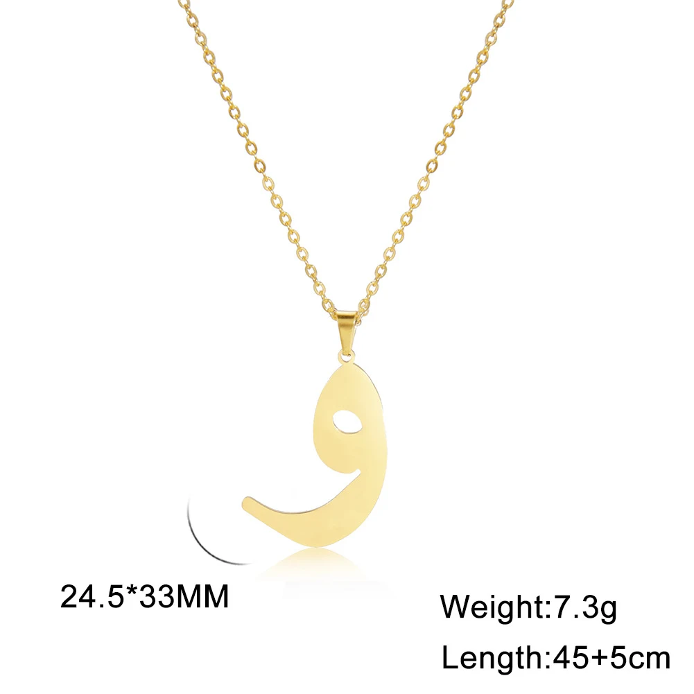 Colar com pingente de letra árabe cortada em aço inoxidável. Joia elegante e personalizada, durabilidade excepcional. Presente significativo e especial. — foto 5
