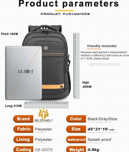 Title 4, Large capacity backpack for men and women, perf...