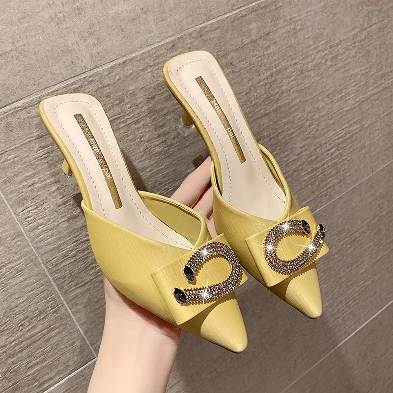 Women's high heel pointed stiletto sandals with rhinestones, adding sparkle and elegance to any special occasion outfit. — photo 5