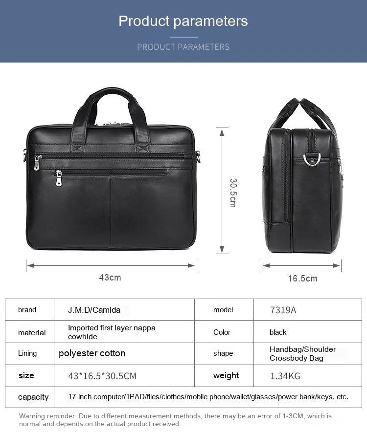 Title 5, Mens Napa Leather Handbag Briefcase, Real Leat...
