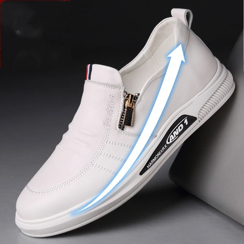 Summer Men's Shoes Fashion Casual Leather Leather Shoes Men's Set Foot Elevated Shoes Breathable Single Shoes — photo 3