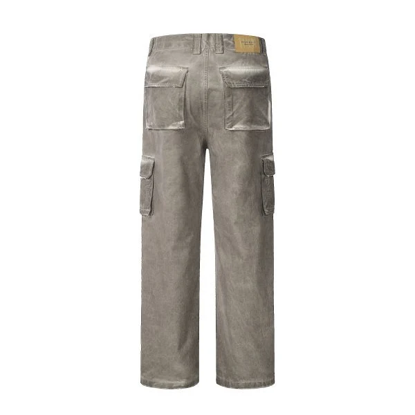Driedimensionaal gesneden, gewassen, dirty mud baggy jeans met wijde pijpen voor een relaxte, stijlvolle look. — foto 15