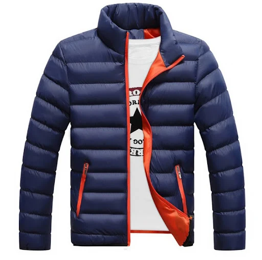 Title 1, Mens Fall Winter Padded Jacket Stand Collar Do...