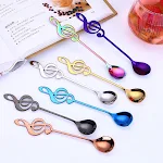 Creative Music Symbol Coffee Stir Spoon 304 Stainless Steel Subnet Red Titanium Tableware Stylish, durable, and perfect — photo 10