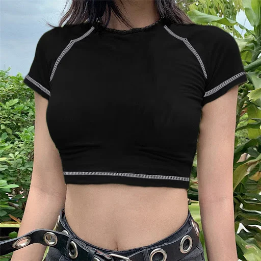 Title 2, Womens Summer Short Sleeve Round Neck Slim Fit...