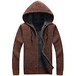 Men's Cardigan Sweater Plus Velvet Thick Hooded Casual Sweater Warm Jacket, providing comfort, warmth, and style for col — photo 2