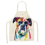 Cartoon Cute Dog Printed Cotton And Linen Apron Kitchen Home Cleaning Parent-child Sleeveless Coverall Generation Hair P — photo 17