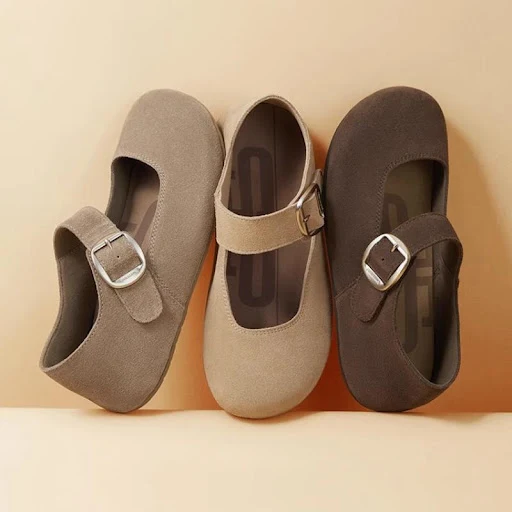 Title 4, Womens Leather Round Head Flat Shoes Everyday ...