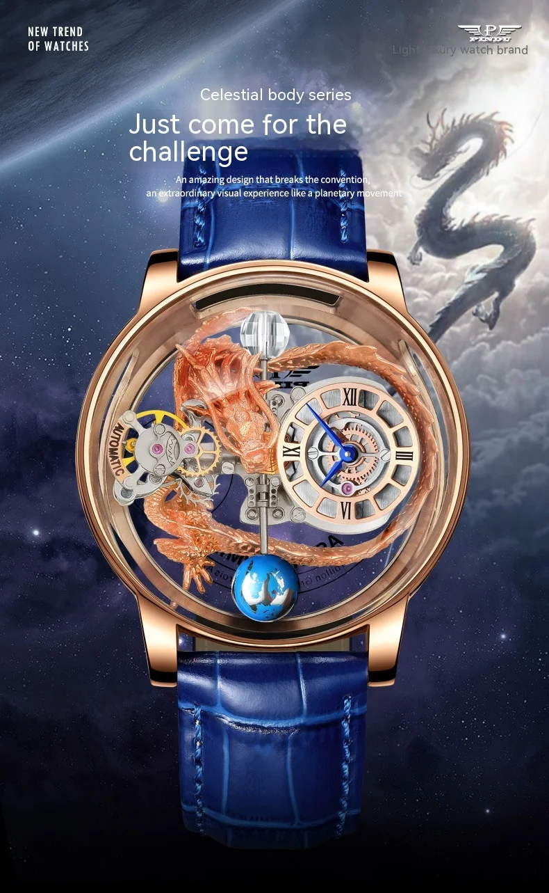 Relógio masculino Tourbillon da moda para a boa sorte. Desfrute de precisão mecânica, design elegante e atraia a fortuna. — foto 13