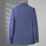 Men's Wool Striped Jacquard Fashion Tide Tweed Small Suit Jacket, a stylish and modern choice for a sophisticated and fa — photo 1