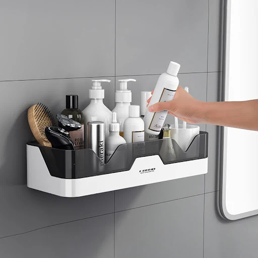 Title 5, Toilet Shelf Wall Hanging No Drill Cosmetic Sto...