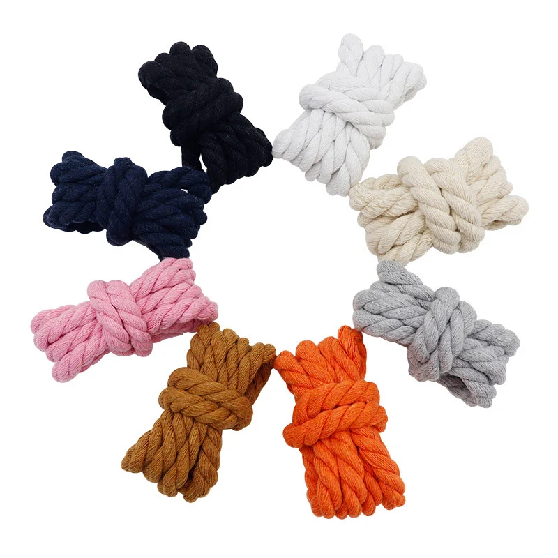 8mm Cuerda de algodón trenzada de 3 cabos para DIY en colores audaces, perfecta para decoración y manualidades creativas. — foto 8