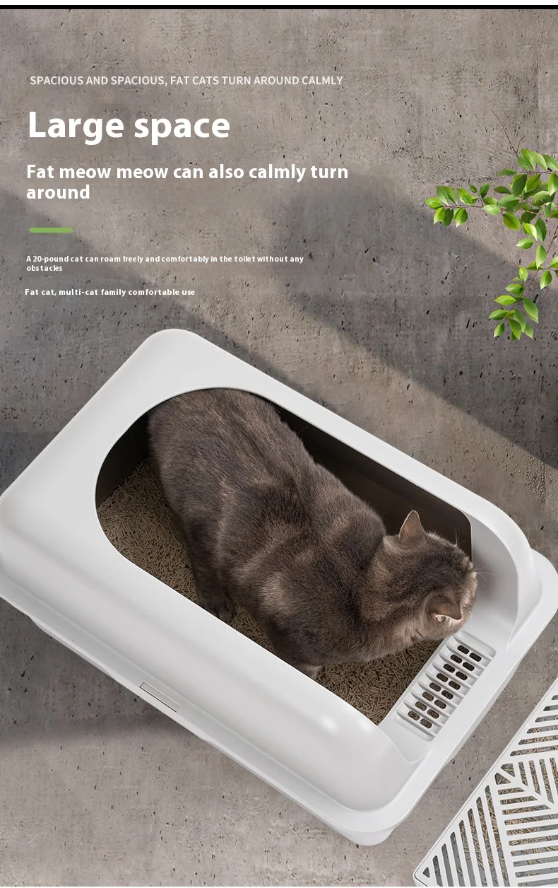Alloy Litter Box Easy Clean Widened Thickened Leak-proof Large Space Semi-closed Cat Toilet - Perfect for your feline fr — photo 9
