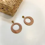Round Hollow Wood Earrings