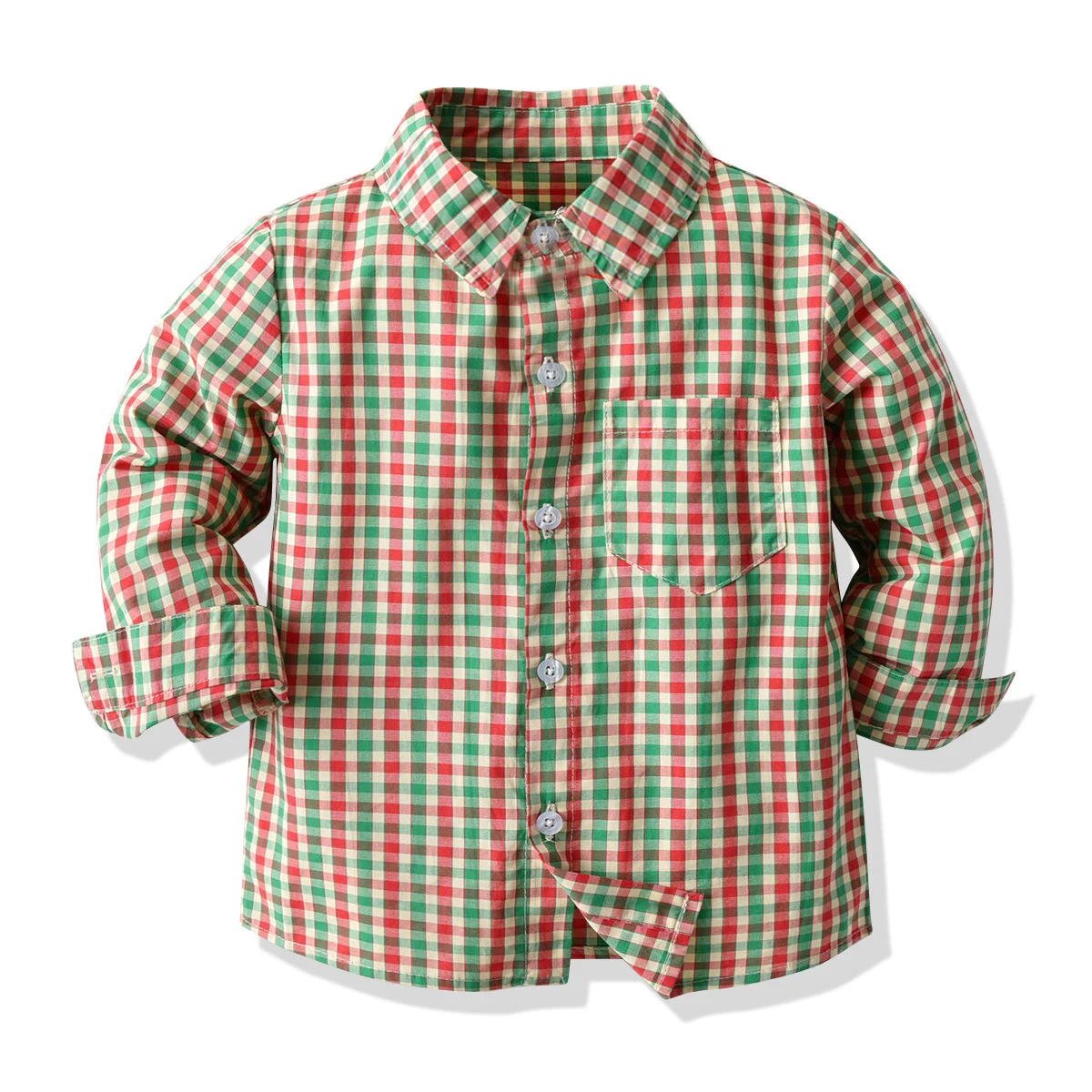 Fantasia de Natal para criança Roupa de bebê menino Camisa xadrez manga longa Conforto e estilo para as festas de fim de ano — foto 5