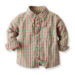 Fantasia de Natal para criança Roupa de bebê menino Camisa xadrez manga longa Conforto e estilo para as festas de fim de ano — foto 5