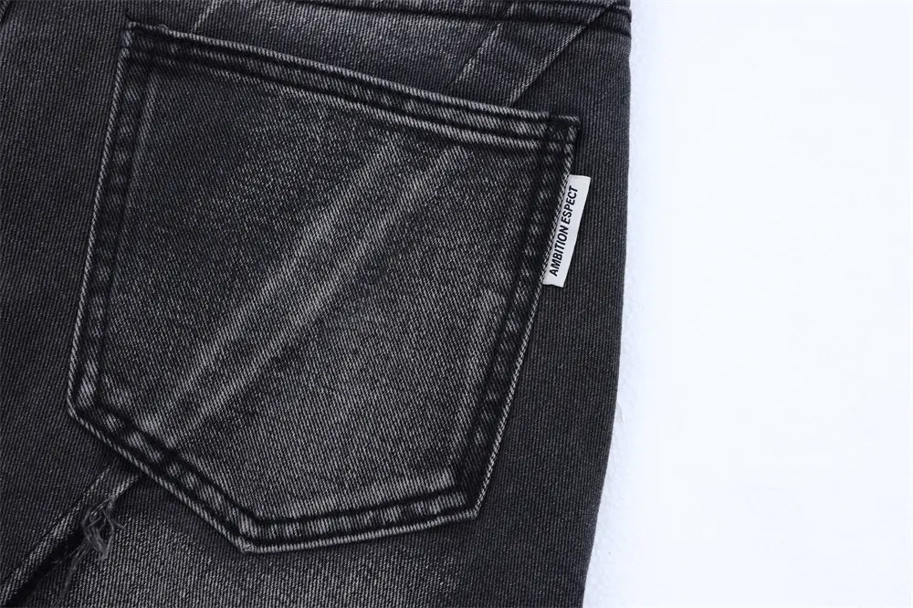 Washed and Worn Frayed Cat Beard Stitching Casual Pants, perfect for everyday wear, comfortable and stylish, a must-have — photo 2