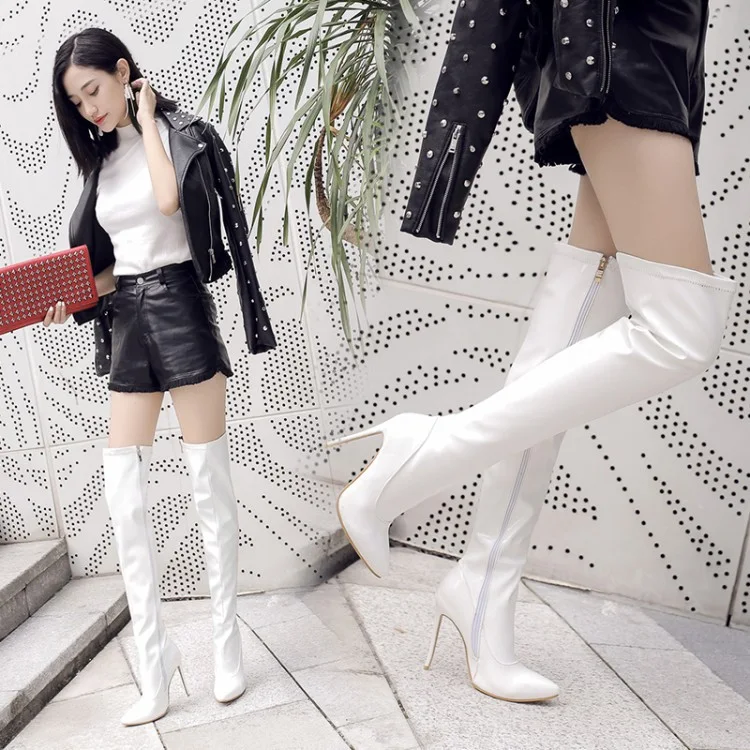 Title 3, Womens high-heeled patent leather over-the-kne...